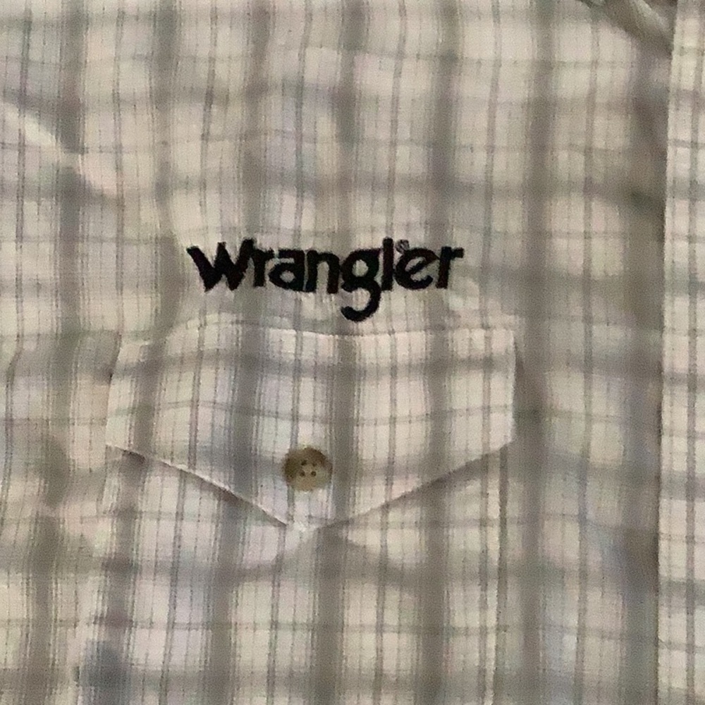 Wrangler Jack Daniels Large Tall White Plaid Western Shirt - Picture 5 of 10